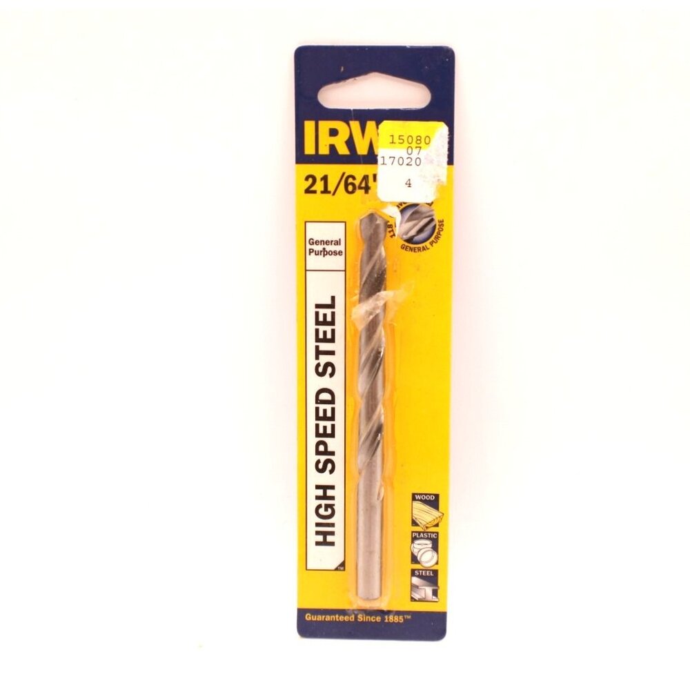 IRWIN 21/64" General Purpose High Speed Steel Drill Bit 1pc Wood Steel Plastic
